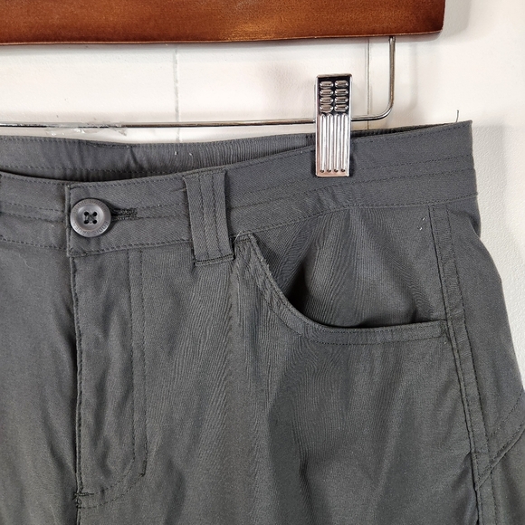 Eddie Bauer Gray Cropped Capri Pants Mid Rise Nylon Stretch Size 6 Hiking Gorp - Picture 4 of 16